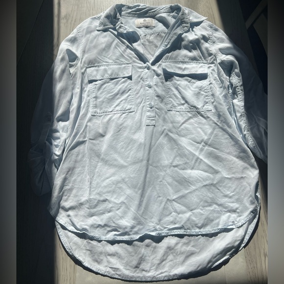 Aritzia Babaton Women’s Utility Polo Small Baby Blue - Picture 2 of 4